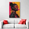 tableau street art femme noire avec chewing gum portrait 2 3 3.webp