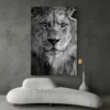 tableau tete de lion noir et blanc portrait 2 3 4.webp