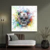 tableau tete de mort pop art carre 3.webp