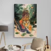 tableau tigre jungle chinoise portrait 2 3 4.webp
