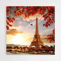 tableau tour eiffel coucher de soleil 1.webp