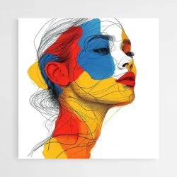 tableau visage line art coloree 1.webp