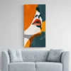 tableau visage minimaliste orange et bleu portrait 1 2 2.webp