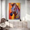 tableau zebre multicolore portrait 2 3 4.webp