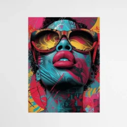 Tableau Street Art femme colore .webp