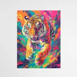 Tableau tigre multicolore .webp