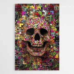 tableau pop art tete de mort 1.webp