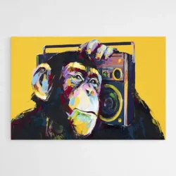 tableau singe pop art jaune 1.webp
