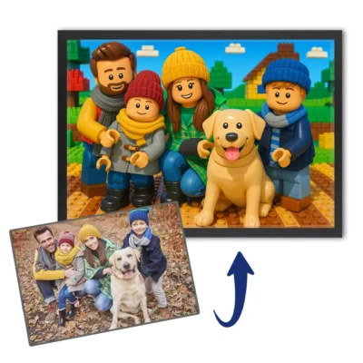 Cadre famille personnalisé Lego