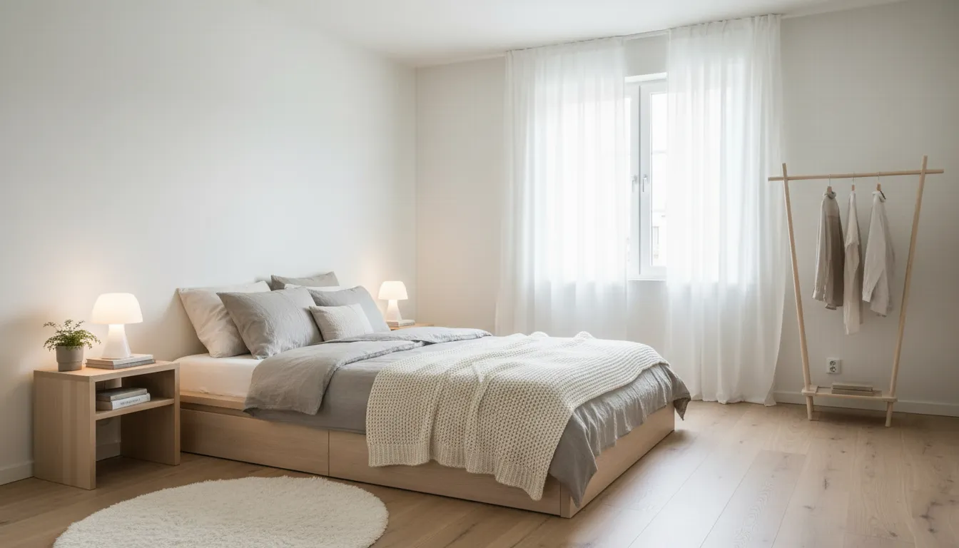 chambre scandinave fonctionnelle claire decoration bois